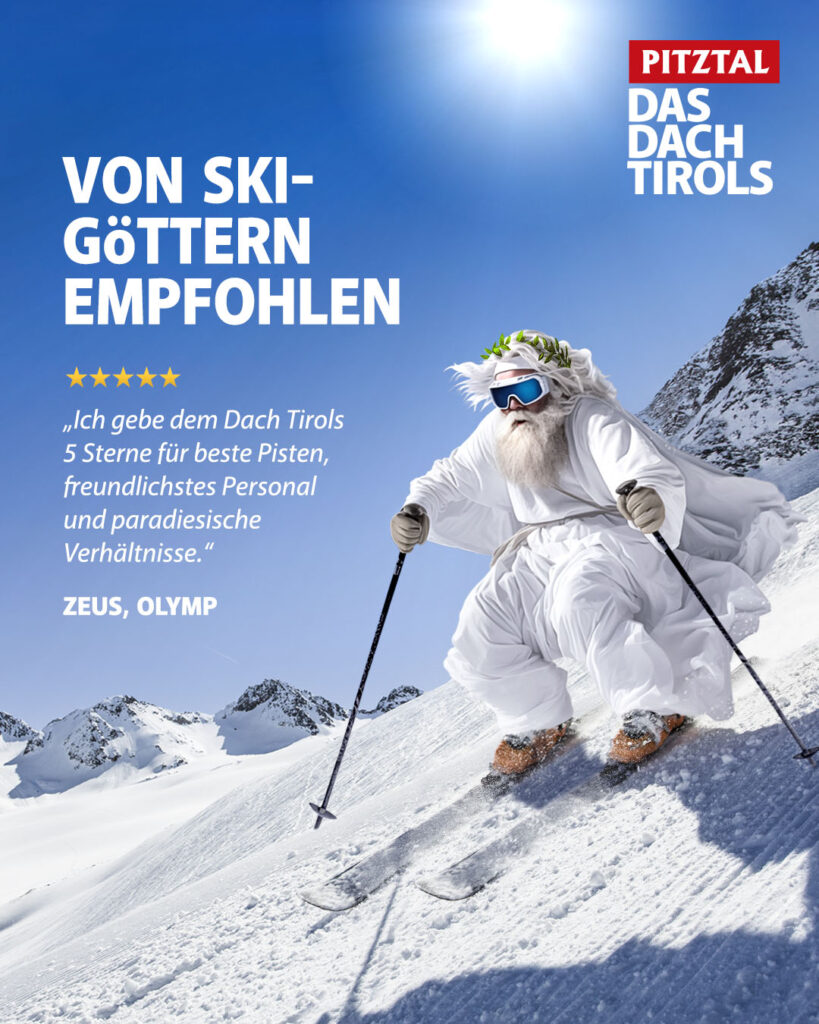 Skigott Zeus empfiehlt das Skigebiet Pitztal